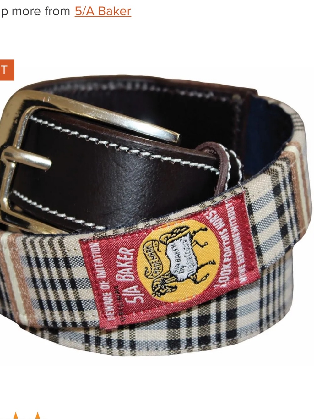 Equine Couture Original  5/A Baker Ladies Classic Plaid Belt Size Large 44”